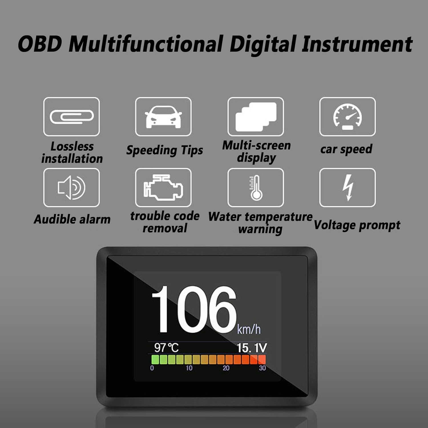 Universal Car GPS Head Up Display, GPS Speedometer with Overspeed Alarm, Fatigue Driving Alarm, USB Plug and Play, Universal Heads Up Display Suitable for All Cars
