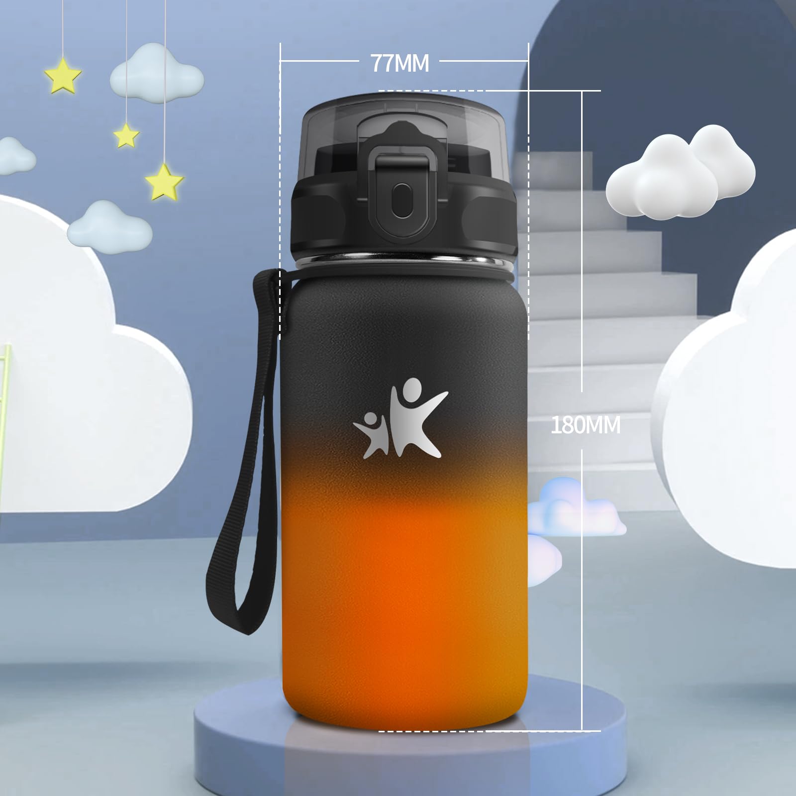 KollyKolla Borraccia Termica 500ml, a Prova di Perdite, Borracce Termiche con Cannuccia, Riutilizzabile, Facile Pulizia, senza BPA, Borraccia per Bambini, Adulto, Campeggio, Scuola, Ufficio