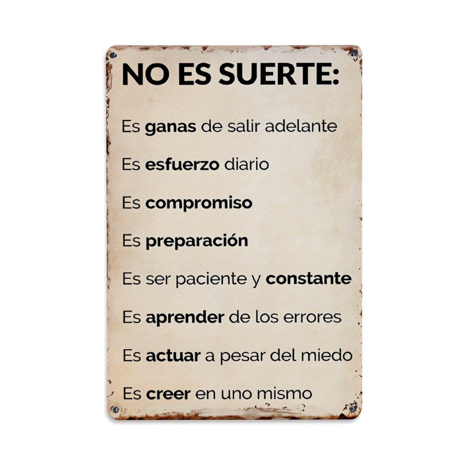 Enderetf Vintage It's Not Luck It's The Desire To Move Forward Tin Sign Metal Poster, Home Bar Garage Man Cave Cafe Indoor & Outdoor Wall Decoration 8X12inches