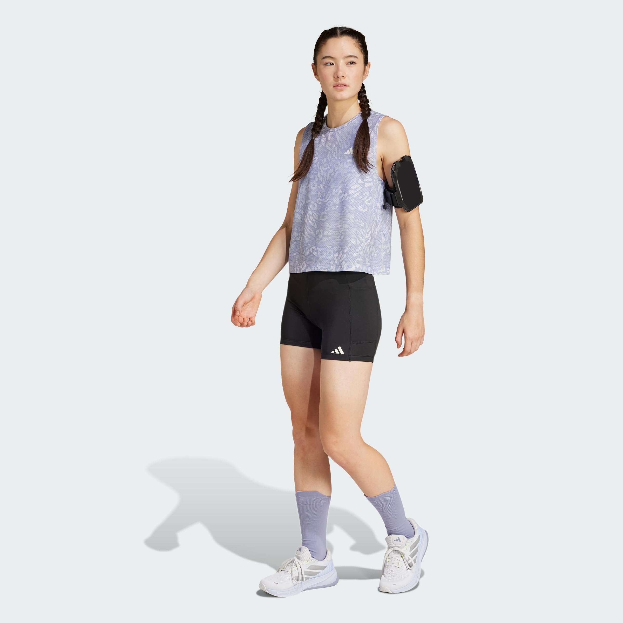 adidas Damen Own The Run AOP Tank Laufbekleidung Tank-Top Dshgry/Vioton - Flieder M