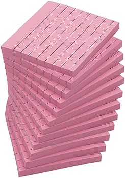 ピンクの付箋 Amazon.co.jp: 12冊*70枚(6色から選べます) ピンク 付箋 75x75mm 罫線