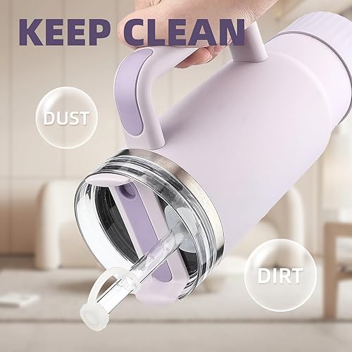 Miniatura 3 de Tapón de silicona contra derrames para Stanley 30 40 oz Quencher H2.0 vaso con asa cubierta de popote para botellas de agua Stanley Tapones de fugas