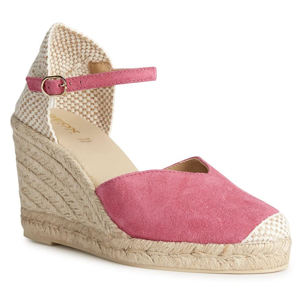 Geox Women's D Gelsa Espadrille Wedge Sandal, Cyclamen