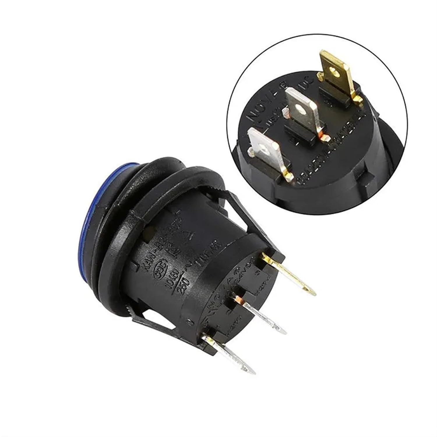 Round Rocker Switch Waterproof Belt lamp Opening 20mm 6A 250V 3Pin ON/Off Sealed Waterproof Car Auto Boat Marine LED Switch(Red Light,1PCS)