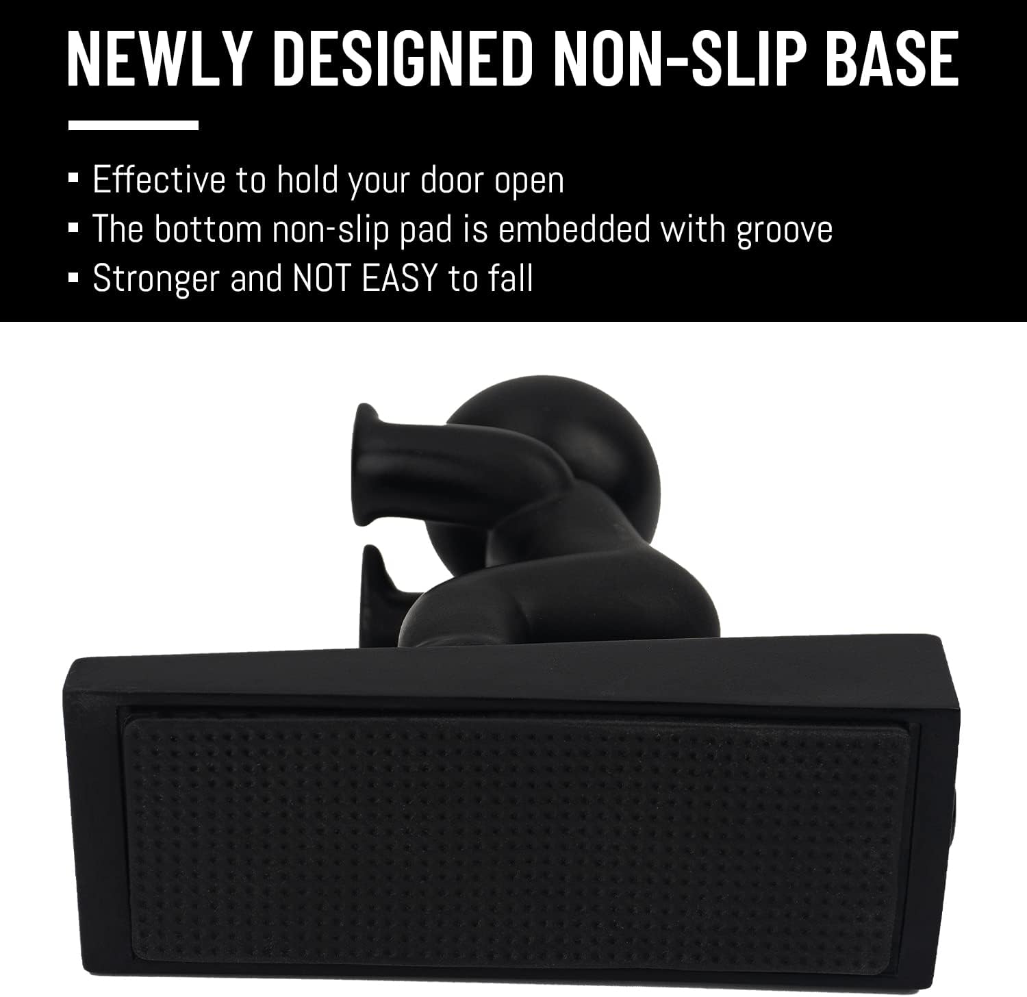 Cute Door Stopper, Decorative Door Stop, Protects Your Floors, Black, 1 Pack (Patented)