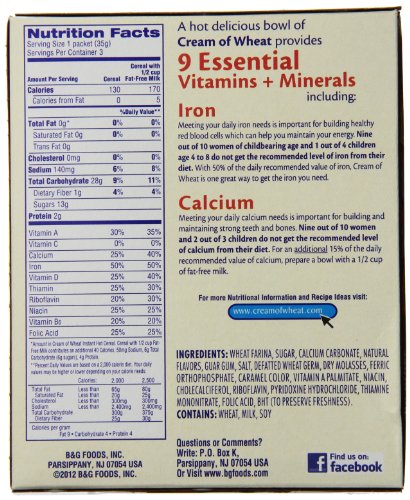 Amazon.com : Cream of Wheat Instant Maple Brown Sugar 3 Pack ...