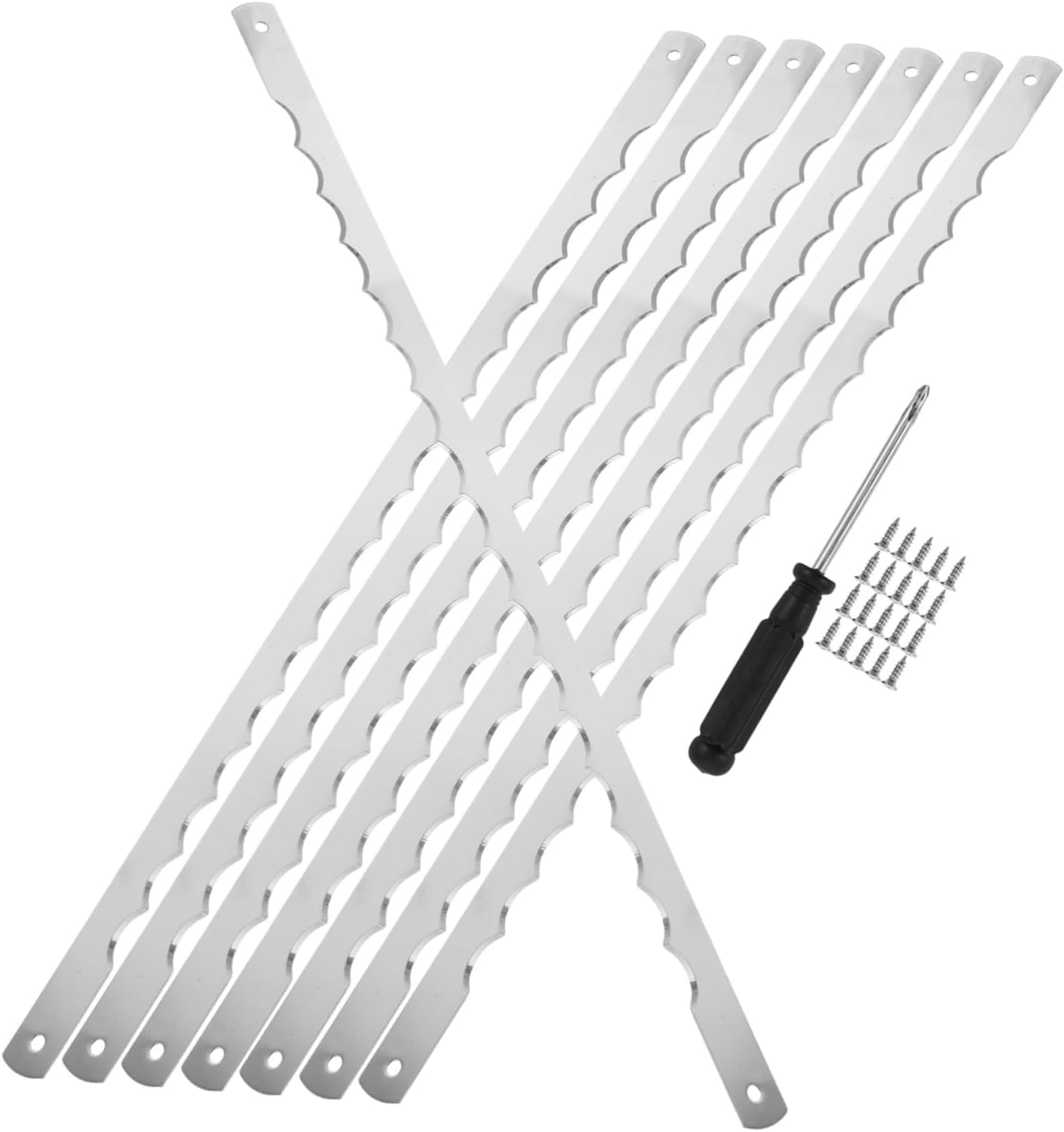 MAGICLULU 8pcs Bread Bow Knife Replacement Blades Serrated Bread Knife Blades Set Stainless Steel for Slicer Cake with Screws Screwdriver