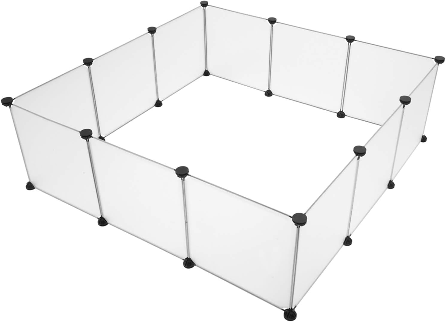 Small Animal Playpen, Modular Pet Exercise Fence, 56L x 28W x 14H inches, White