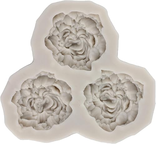 Miniatura 5 de Sijiangmold Molde de silicona para fondant de flores de peonía para decoración de cupcakes, decoración de pasteles, chocolate, dulces, pasta de