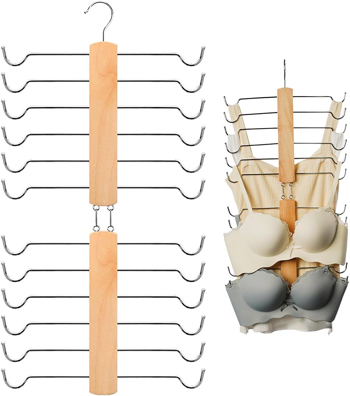 Tank Top Hangers Bra Hanger Organizes Premium Wooden Bra