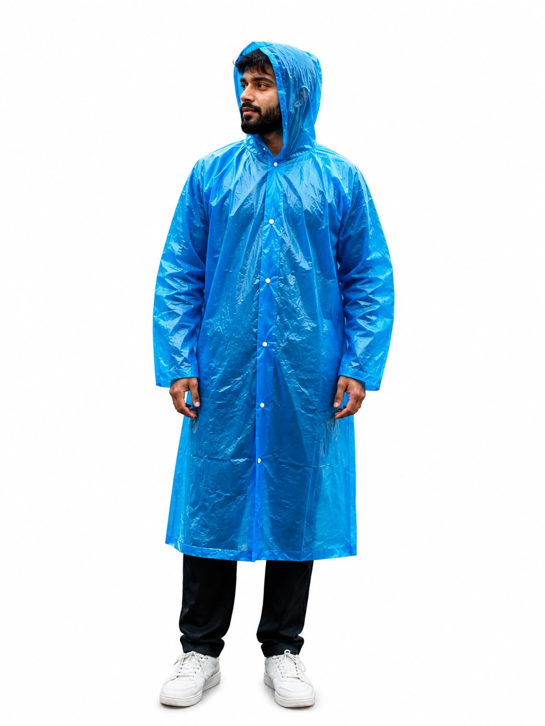 RERANT Unisex Waterproof Long Raincoat with Hood and Pockets, Reusable Lightweight Rain Poncho Jacket for Men and Women, Multicolor-image-9
