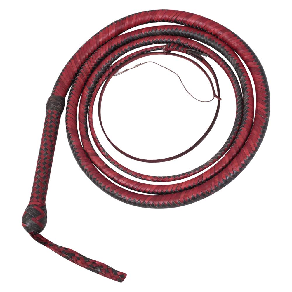 Ardour Crafts 06 Feet Long 12 Plait Genuine Real Leather Bull Whip Heavy Duty Bullwhip Dark Brown Whip In | Whizz Whips