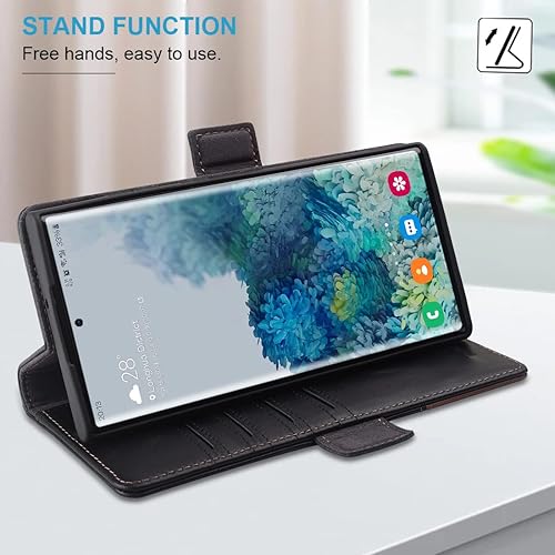 Miniatura 5 de KEZiHOME Funda para Samsung Galaxy S23 Ultra, piel auténtica bloqueo RFID Galaxy S23 Ultra Wallet Case para mujeres y hombres, funda magnética con