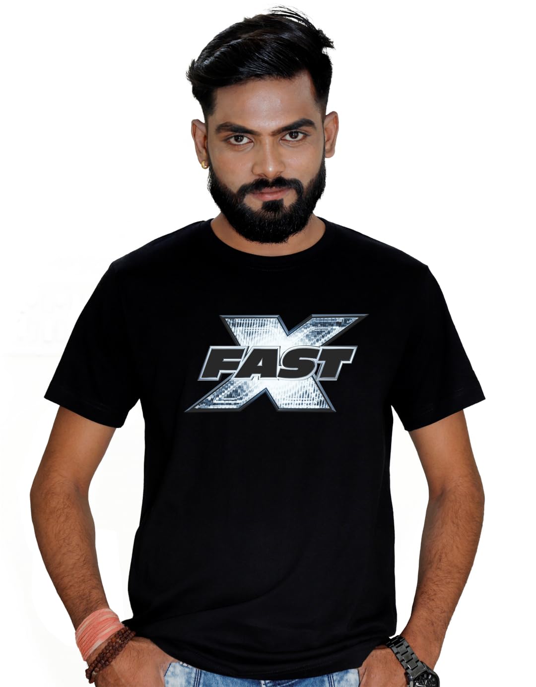 Craziland Fast X Movie Black Cotton Regular Round Neck Printed Men T-Shirt
