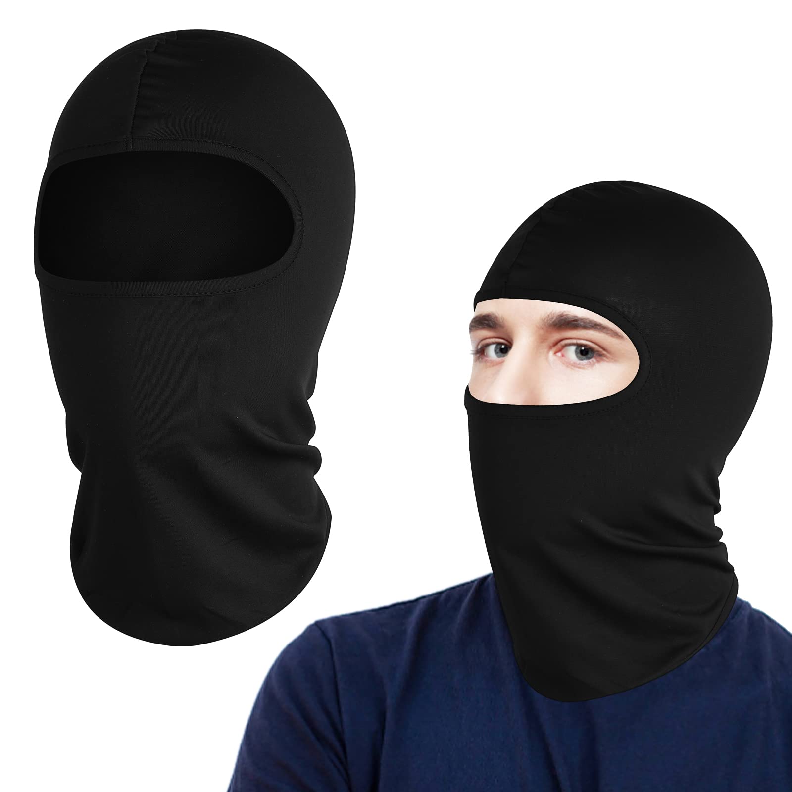 WLLHYF Balaclava Face Mask Ski Mask Winter Windproof Breathable Full Face Mask Cold Weather Wind Protection Headwear Gear for Motorcycle Snowboarding Fishing UV Protection Black