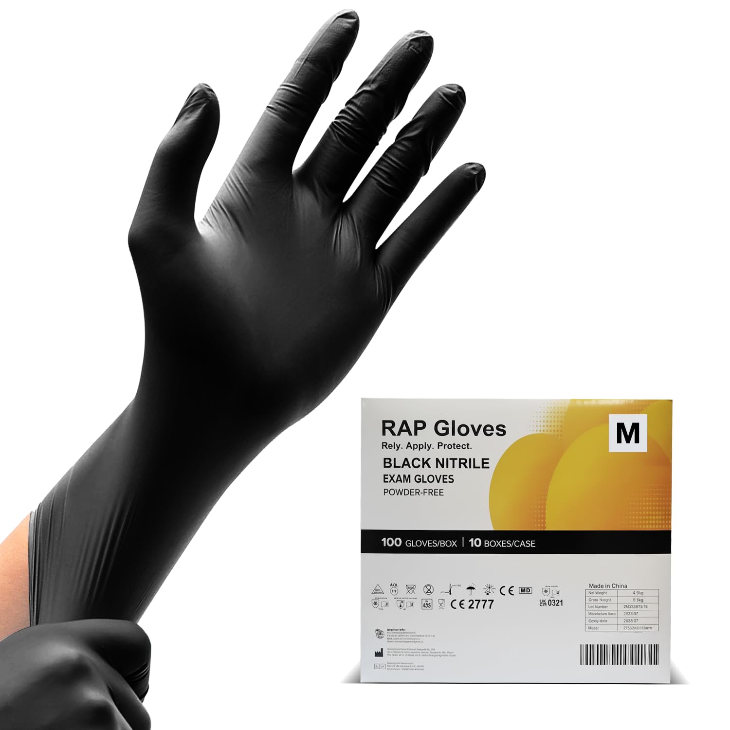 Disposable Nitrile Gloves Black M 1000 Bulk Pack Disposable Gloves for Workshops, Kitchens, Cleaning & General Protection Disposable Gloves.