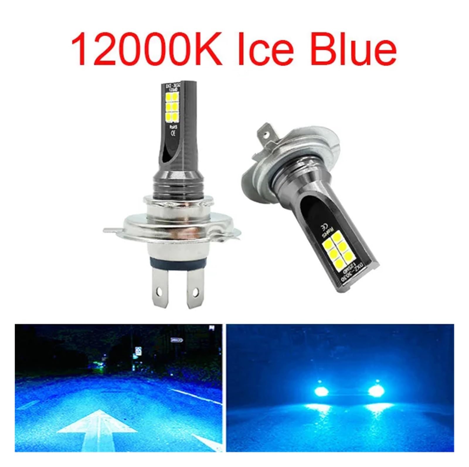 2 pezzi LED H4 H7 H11 faro dell'auto H8 H9 H10 H1 H3 fendinebbia lampadine 9005 9006 lampade da corsa for guida automatica 12000LM 80W 12V 24V(6000K Cold White,H4)