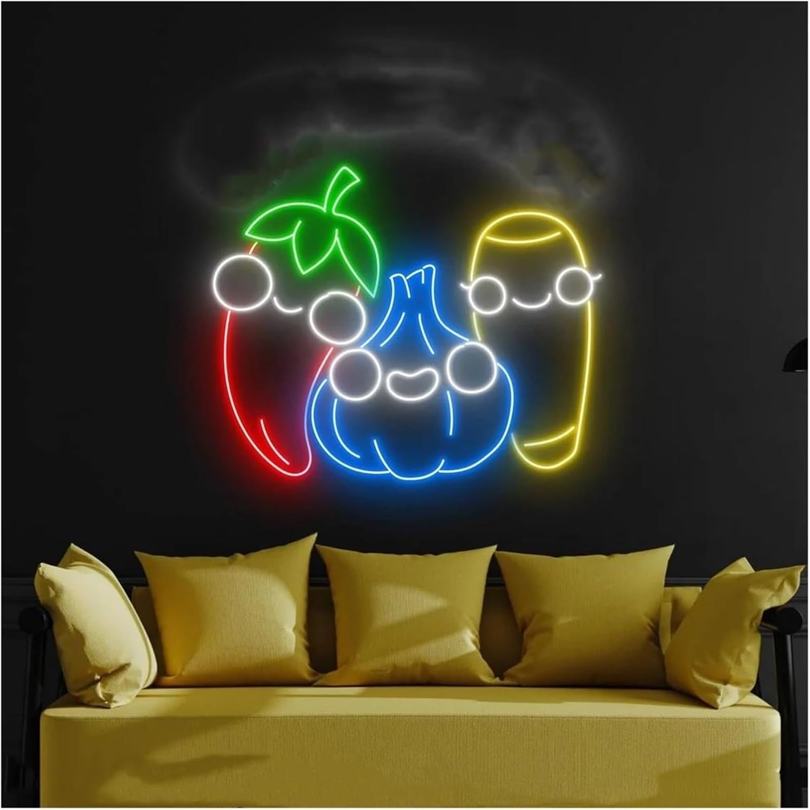 Lampada al neon Insegna al neon dall'atmosfera rilassante Peperone e cipolla per un negozio di cibo piccante messicano