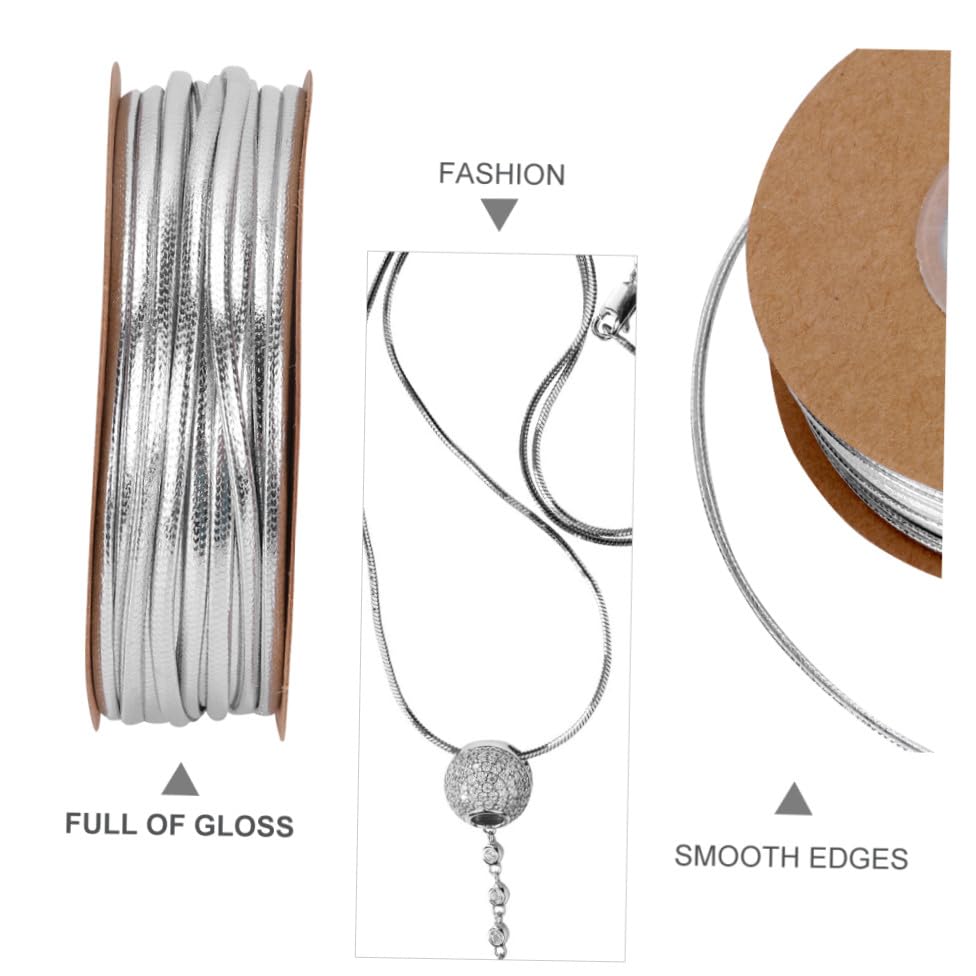 Cordon cuir synthétique 2mm argenté anti-effilochage pour collier - 4