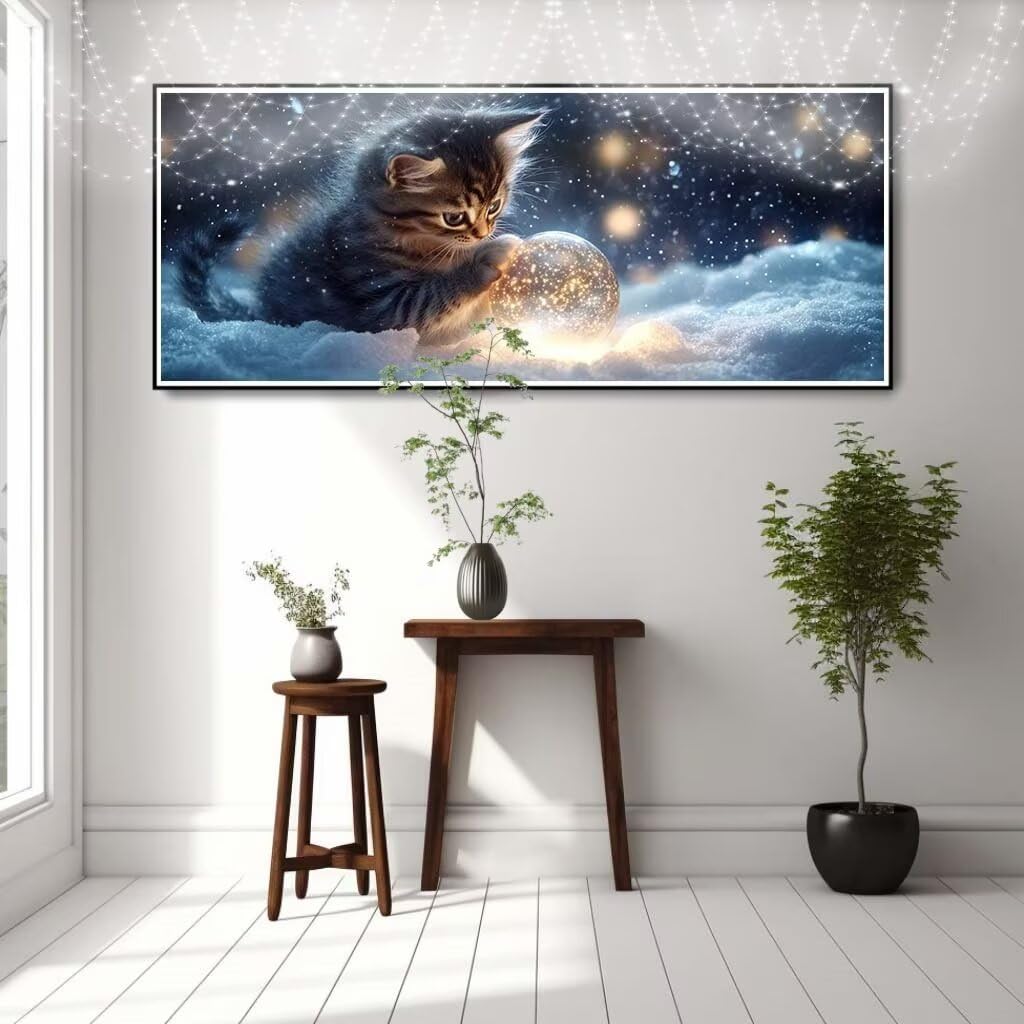 Malarstwo diamentowe 5D "zrób to sam" dla dzieci, kryształowa kulka, obraz do malowania diamentami (70 x 180 cm), tworzenie mozaiki według liczb, zestaw do malowania krzyżykowego, obraz dla dorosłych
