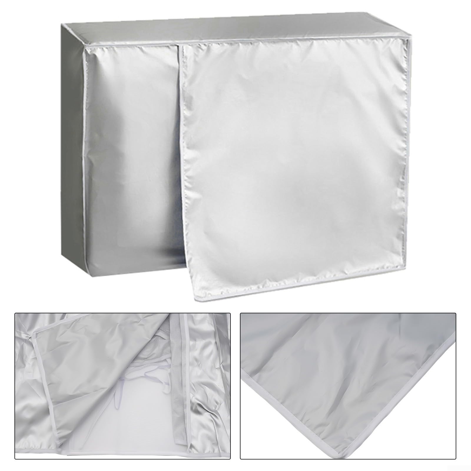 Copertura per unità esterna per condizionatore d'aria, riflettente, impermeabile, in poliestere rivestito in argento (1-1,5 P)