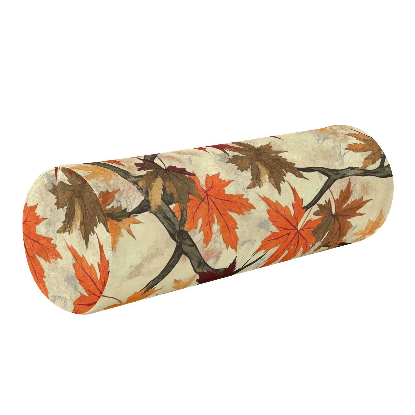 Coussin rond rétro feuilles d'érable avec fermeture éclair pour assise