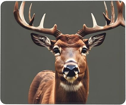 Beauty Deer Print Mouse Pad with Stitched Edge,Comfortable Mouse Pads with Non-Slip Rubber Base for Computers