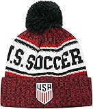 Icon Sports U.S. Soccer USMNT Soccer Beanie Men Size - Red Color - Logo with Navy Word