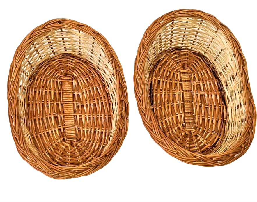 INDIANA CRAFTS Boat Shape Cane Bamboo Basket for Multipurpose | Handmade Eco Friendly Cane Basket For Chapati Fruit And Vegetables Brown Size 7 * 5 inches (Set of 2) small (B09TW4FB5R) Amazon Price History, Amazon Price Tracker