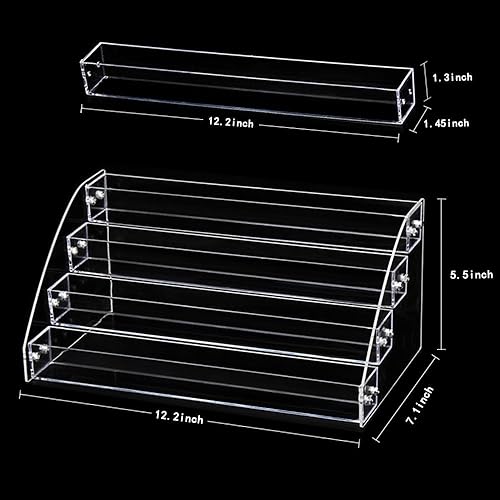 Miniatura 2 de Soporte de maquillaje de 4 niveles, organizador de acrílico escalonado para lápiz labial, esmaltes de uñas, sombra de ojos, colección de juguetes,