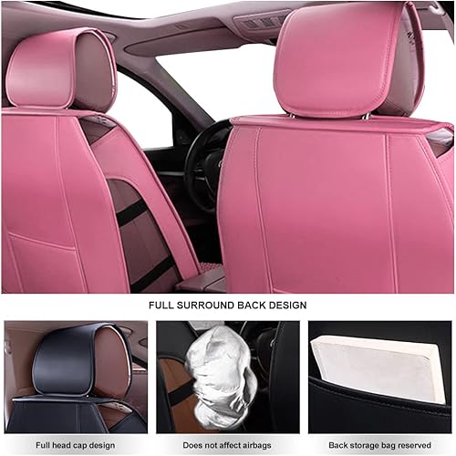 Miniatura 6 de Juego completo de fundas de asiento de automóvil compatibles con Suzuki Grand Vitara 2000-2013, piel sintética, respaldo alto, delantero y trasero,