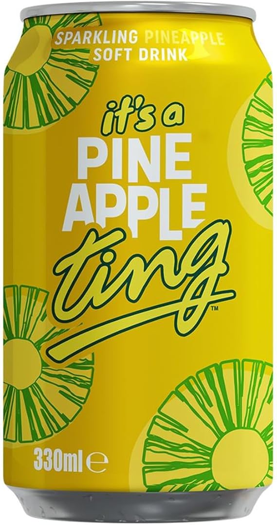 Ting Pineapple Drink, 330ml | PACK OF 24 | Sparkling Soft Drink | Can | Carbonated Pineapple Juice.