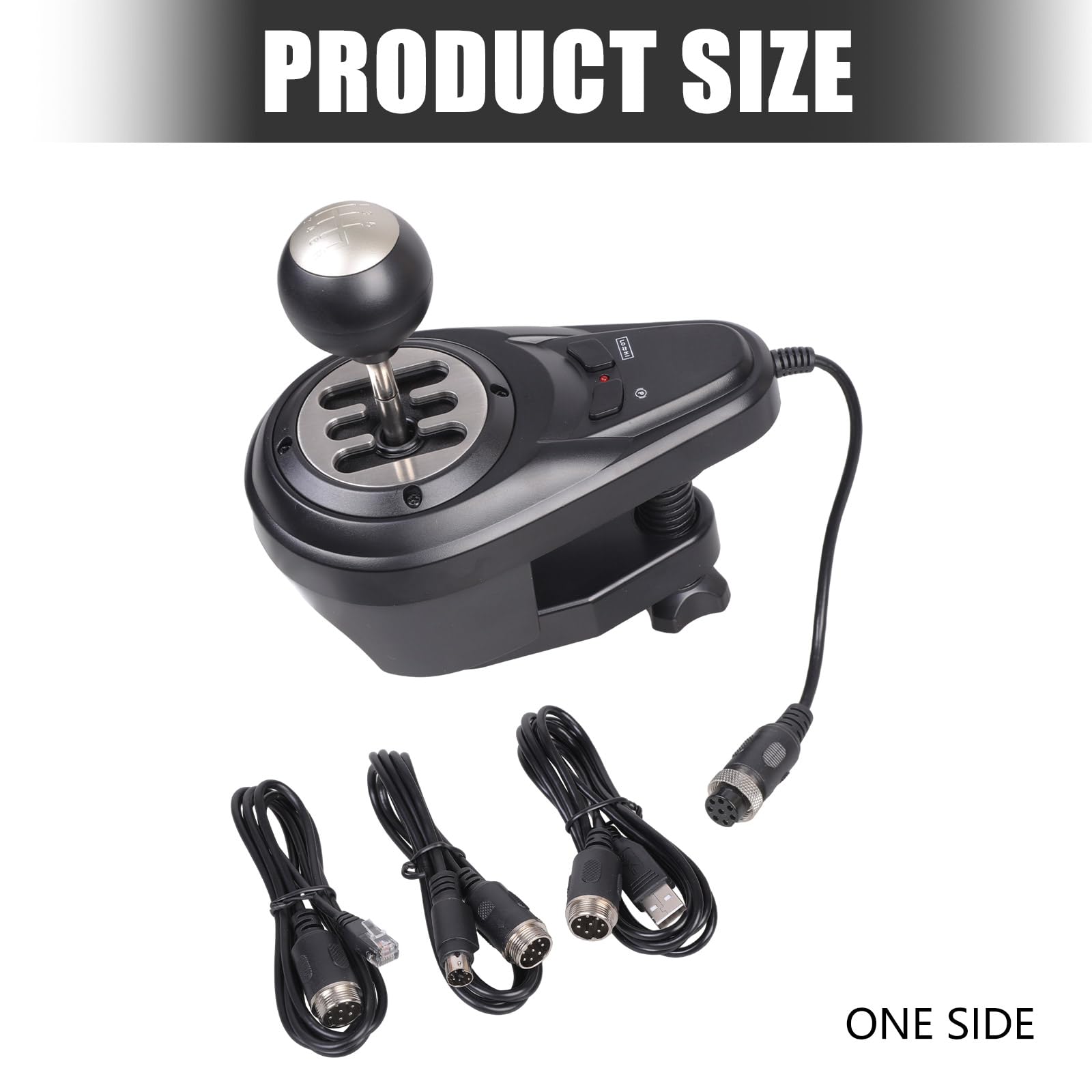Plugs Play Palanca de cambios de 6+1 velocidades con función de freno de mano Modo de marcha atrás Abrazadera ajustable para simuladores de carreras de Caja de cambios Palanca de cambios