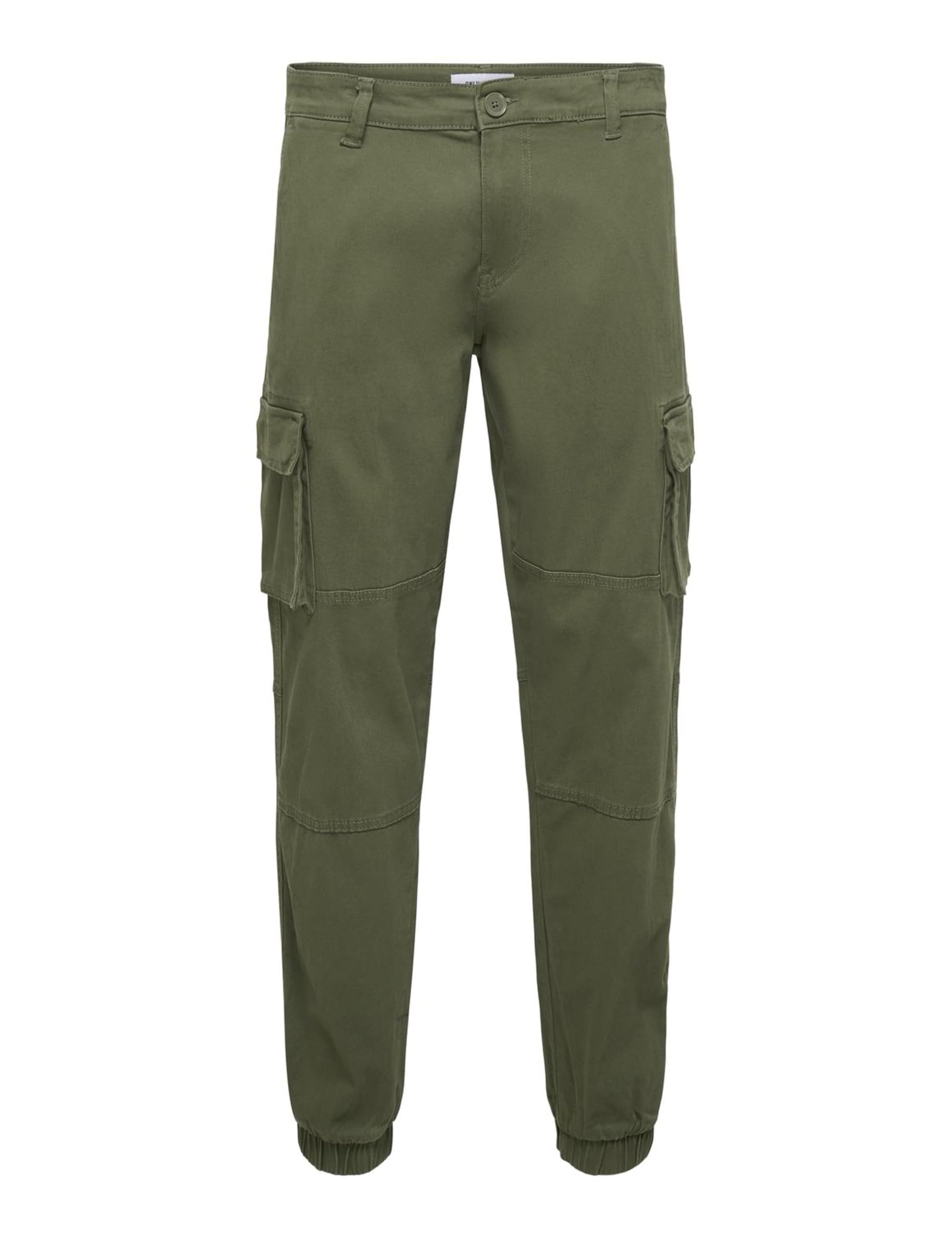ONLY & SONS Male ONSCAM Tapered Cargo Trousers, Olive Night, 30 W/30 L