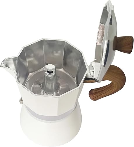 Miniatura 3 de Moka - Cafetera para estufa de café expreso con mango de madera y válvula de seguridad individual, cafetera para estufas de gas, eléctricas, de