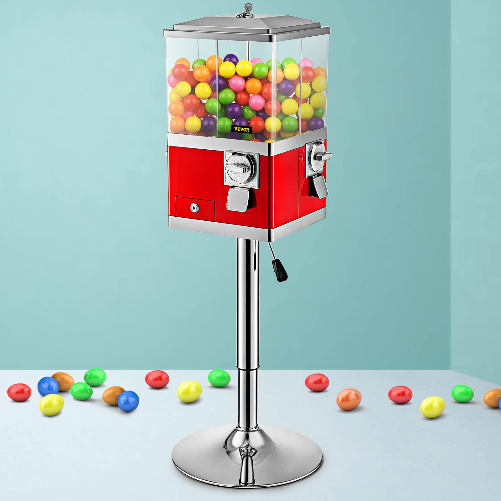 VEVOR Candy Vending Machine with Stand,Red Candy Dispenser,Rotatable