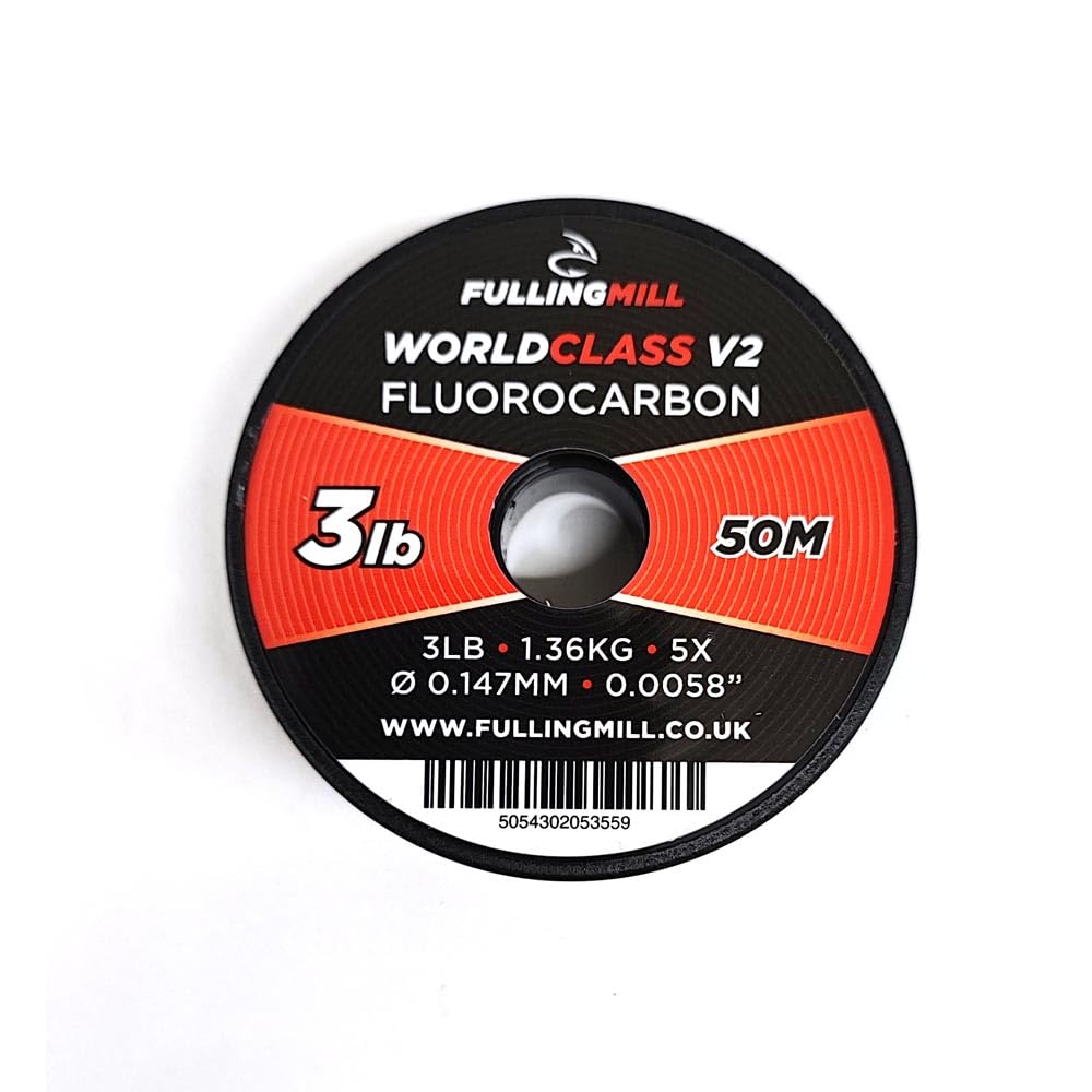 FULLING MILL FLUOROCARBON V2 WORLD CLASS TIPPET - LEADER 50M SPOOL (3lb - 0.147mm - 50m)