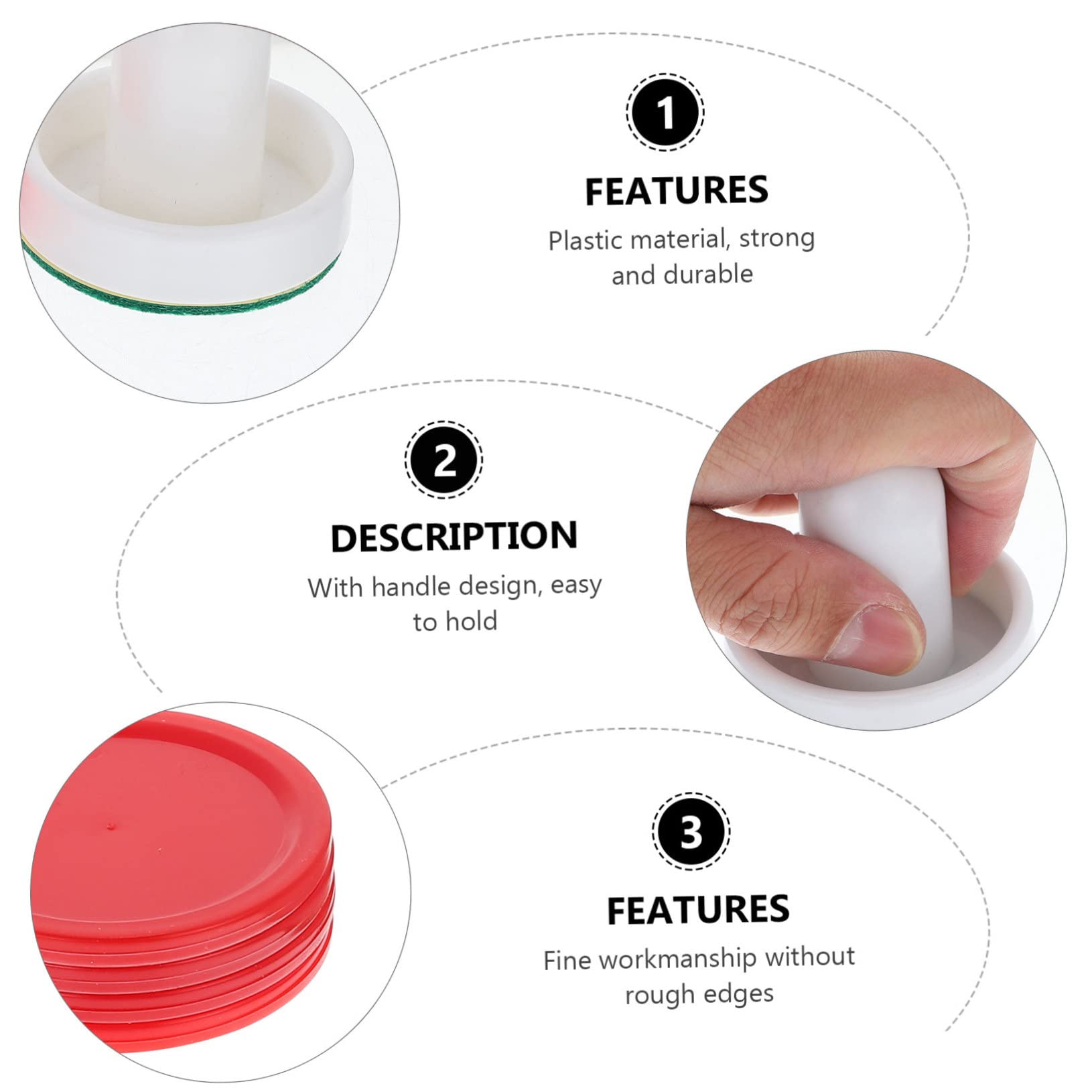 Abaodam 2 Sets Air Hockey Pushers Replacement Kit for Tables Includes for Family Game Rooms and