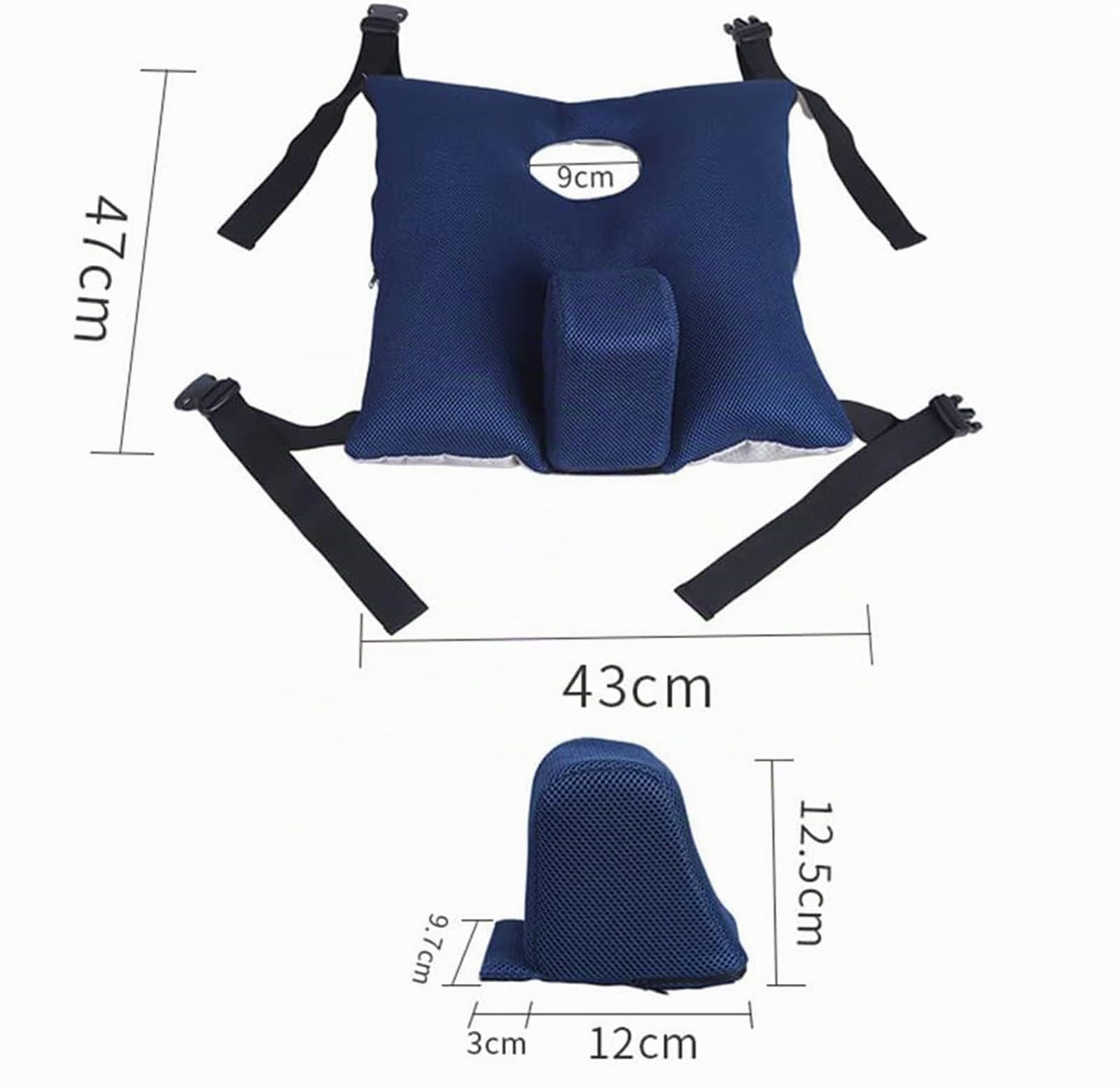 Cuscino A Cuneo con Pomello, Accessorio per Sedia A Rotelle, Cuscini Antidecubito Comfort, Comando A Scorrimento per Evitare Scivolamenti dal Sedile