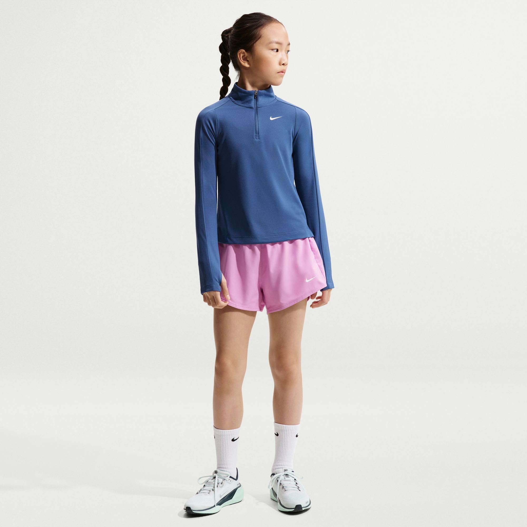 Nike Dri-Fit FD2853 - Maglia a Maniche Lunghe con Mezza Zip per Bambini più Grandi