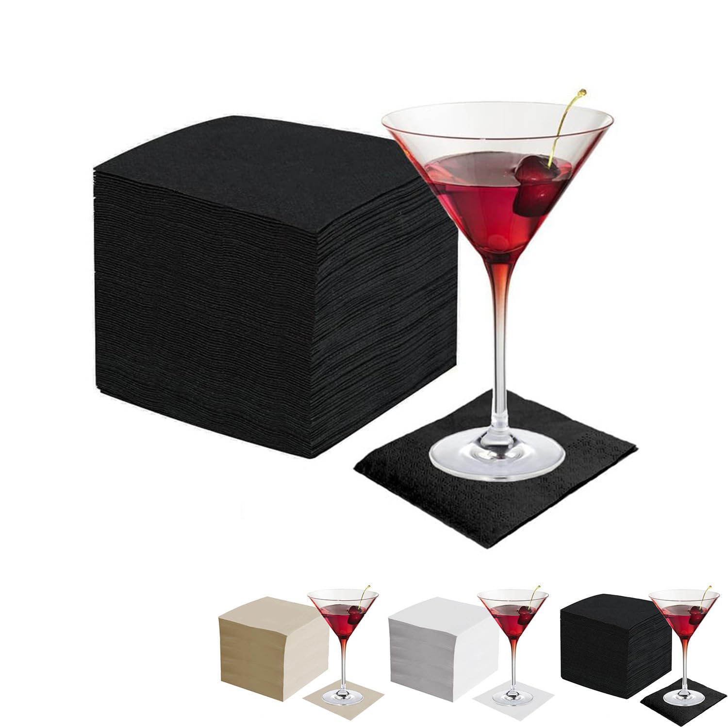 Ibambo Tovaglioli Cocktail In Bambù 1000 Pezzi (4x250) – 2 Veli, Ecologici, Marrone Naturale, 11,4x11,4 Cm Piegati, Compostabili, Senza Plastica