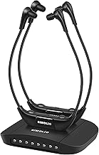 SIMOLIO Duo Kabellose TV Kopfhörer mit Dialogmodus, Funkkopfhörer für Fernseher und Musikanlagen mit L/R Balance Lautstärkeregelung, Hörverstärker für Ambient Sound, Ohrhörer für Senioren, SM863D