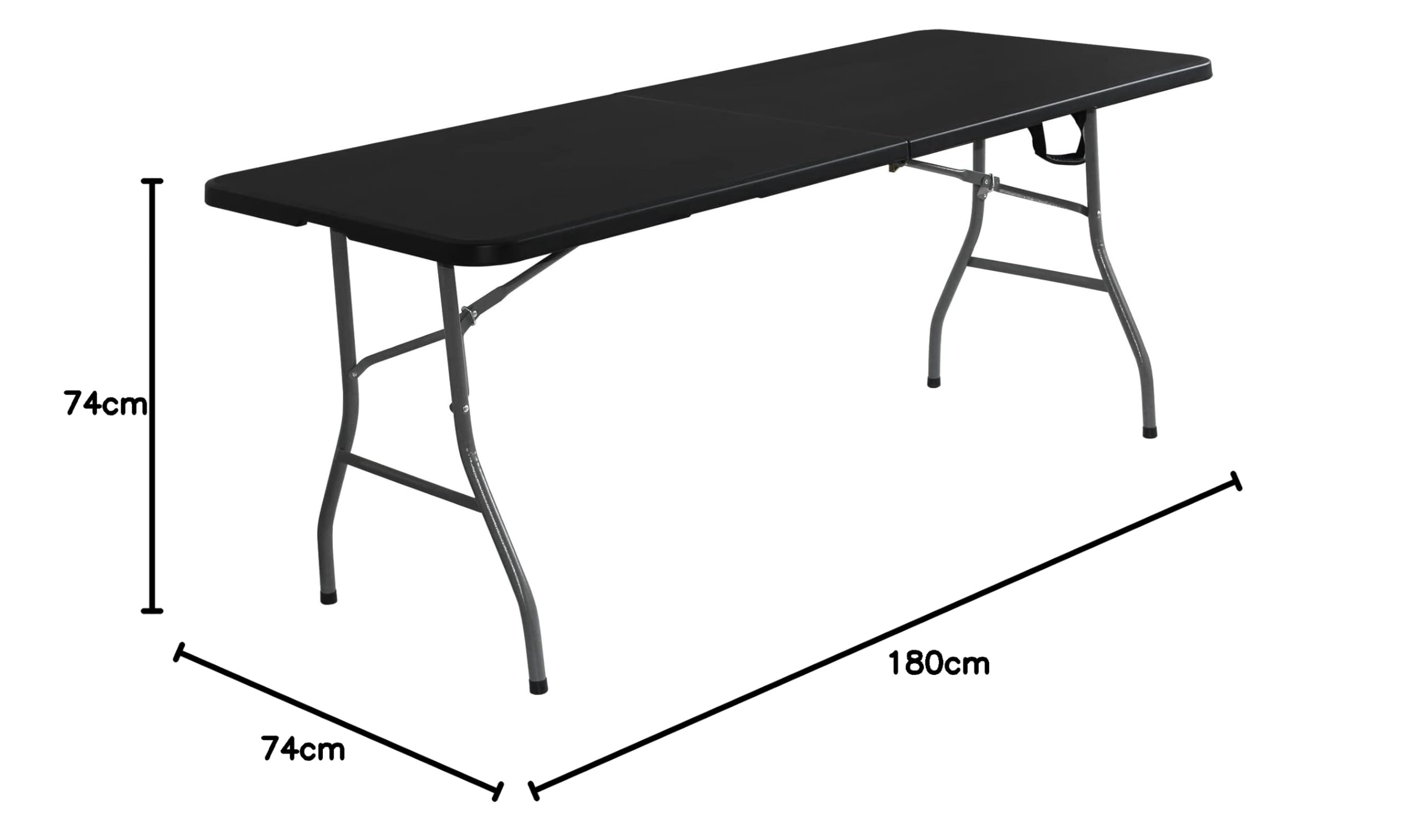 KG KITGARDEN - Table Pliante Portable multifonctionnelle, 180 x 74 x 74 cm, Noir