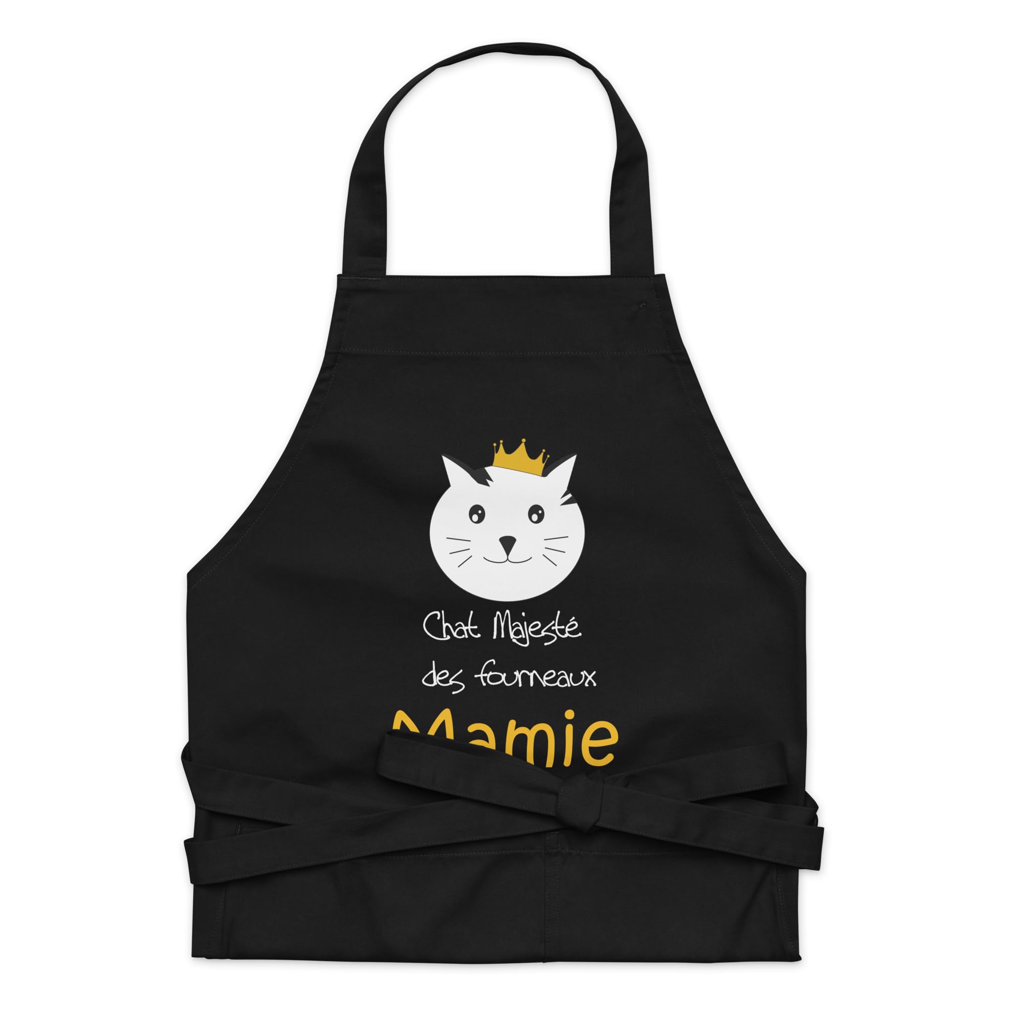 Tablier de Cuisine Femme - Tablier Personnalisé, Cadeau Femme Original, Cadeau Anniversaire Maman et Mamie Motif Chat Prenom Idée Cadeau Noel Fête - Cadeau Personnalisé