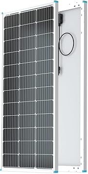 Renogy Rover 20A 12V/24V Auto DC Input MPPT Solar Charge Controller Parameter & Solar Panel 100 Watt 12 Volt, High-Efficiency Monocrystalline PV Module Power Charger, Single 100W