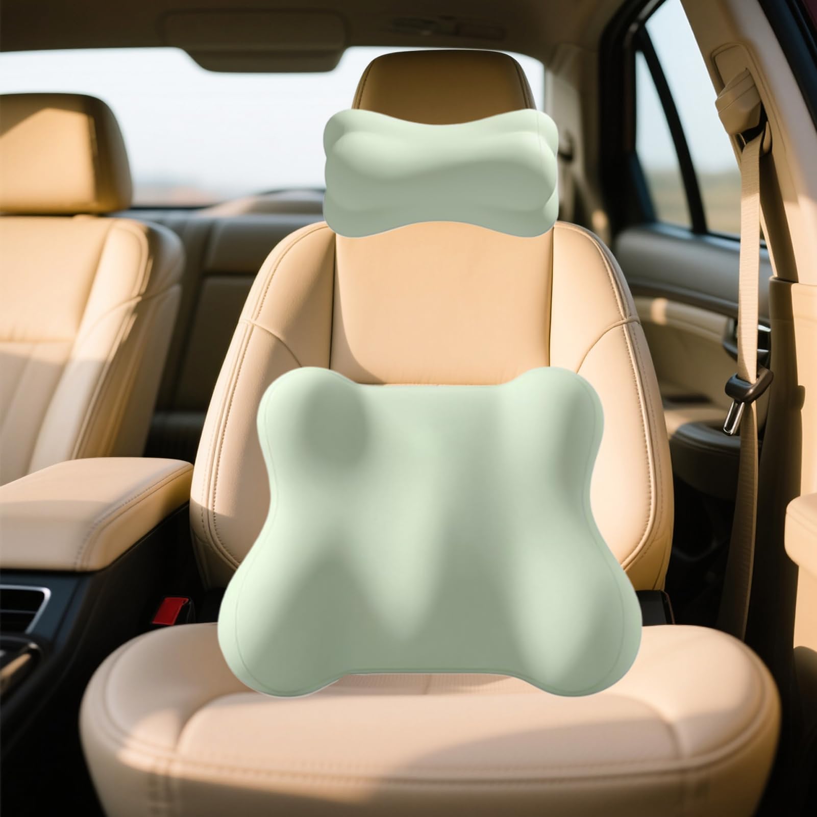 Lendenwirbelstützkissen für Auto | Ergonomisches Fahrzubehör, Lenden- und Halswirbelstütze für Fahrersitz | für Fahrer, Büro, Sofa, Reise, Sessel, Spielzeug, Flugzeug