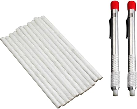 2Pcs Soapstone Pencil Holders with 12 Round Refills Scribing Professional Welding Backpack Accessories Soapstone Pen Welders