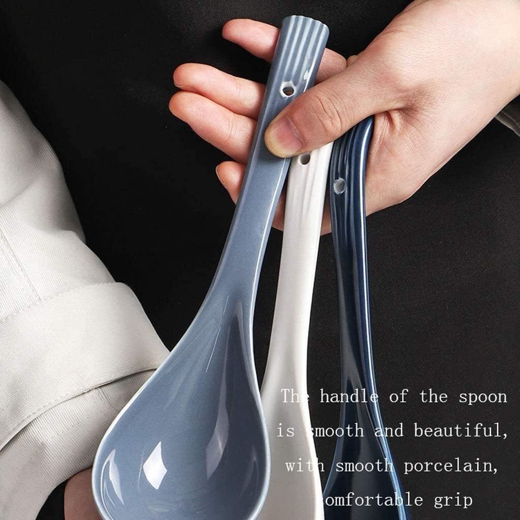 Spoon Set Tableware Spoon for Home Restaurant, Large Glazed Ceramic Spoon, Spoon, Spoon, Household Soup and Porridge Spoon Kitchen