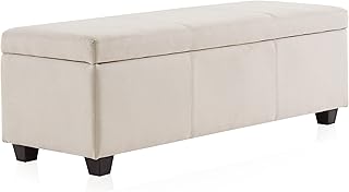 BELLEZE Storage Ottoman, 47 Inch Bench Bedroom Bench with Safety Close H...