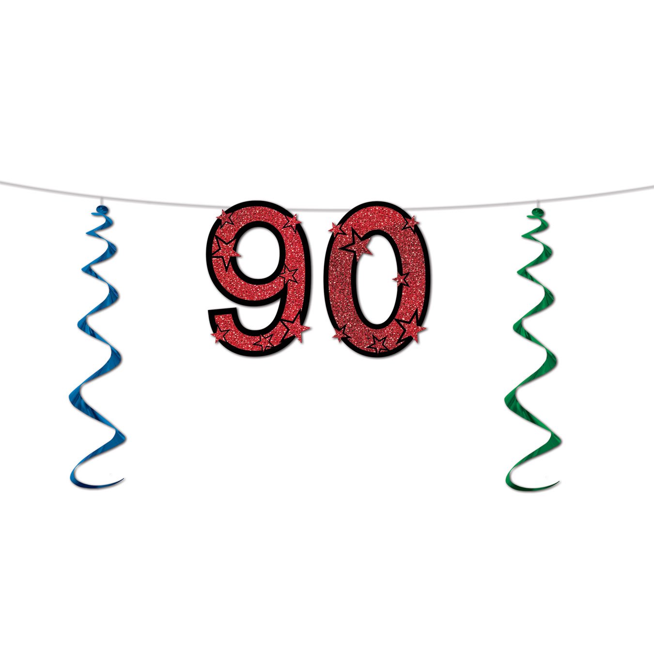 90 Glittered Streamer Party Accessory (1 count) (1/Pkg)